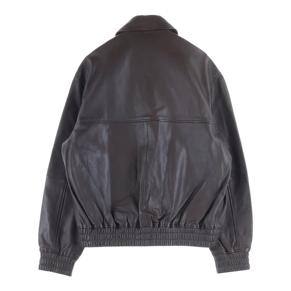 STUDIO NICHOLSON(スタジオニコルソン) 26SS Piston Leather Jacket ピストンレザージャケット ジップアップシープレザージャケット 51-10-452001 ブラウン