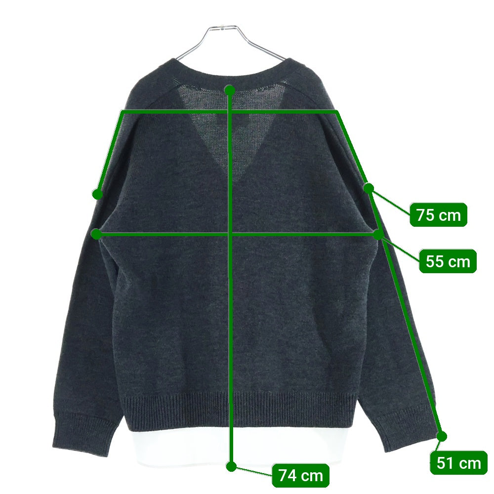 MM6 Maison Margiela(エムエムシックスメゾンマルジェラ) 26SS ツーインワン ニット カーディガン グレー/ホワイト SH0HP0012 M13206