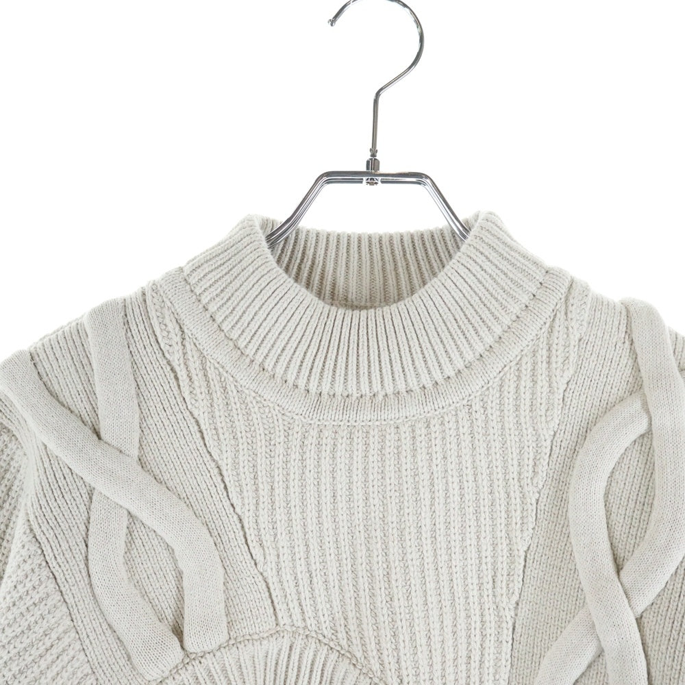 UN3D.(アンスリード) ケーブルショートニット クロップド セーター 522312600301 ベージュ レディース