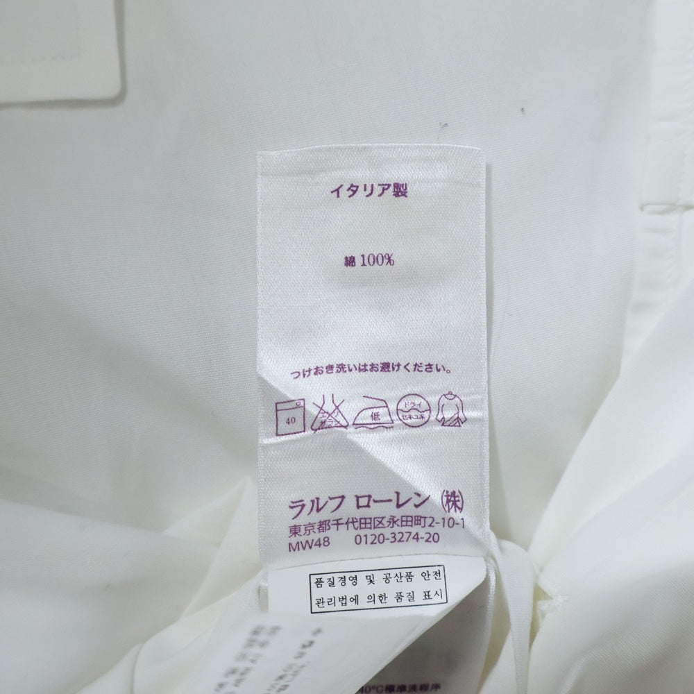 RALPH LAUREN PURPLE LABEL(ラルフローレン パープルレーベル) 90s 無地デザイン ボタンダウン 長袖シャツ ホワイト