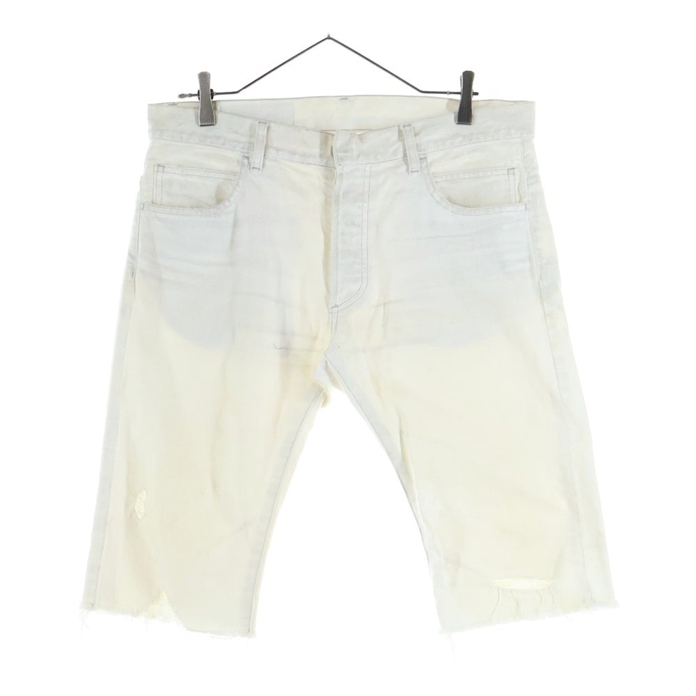 BALMAIN(バルマン) ダメージ加工 ショートデニムパンツ S4HT578C483 ホワイト