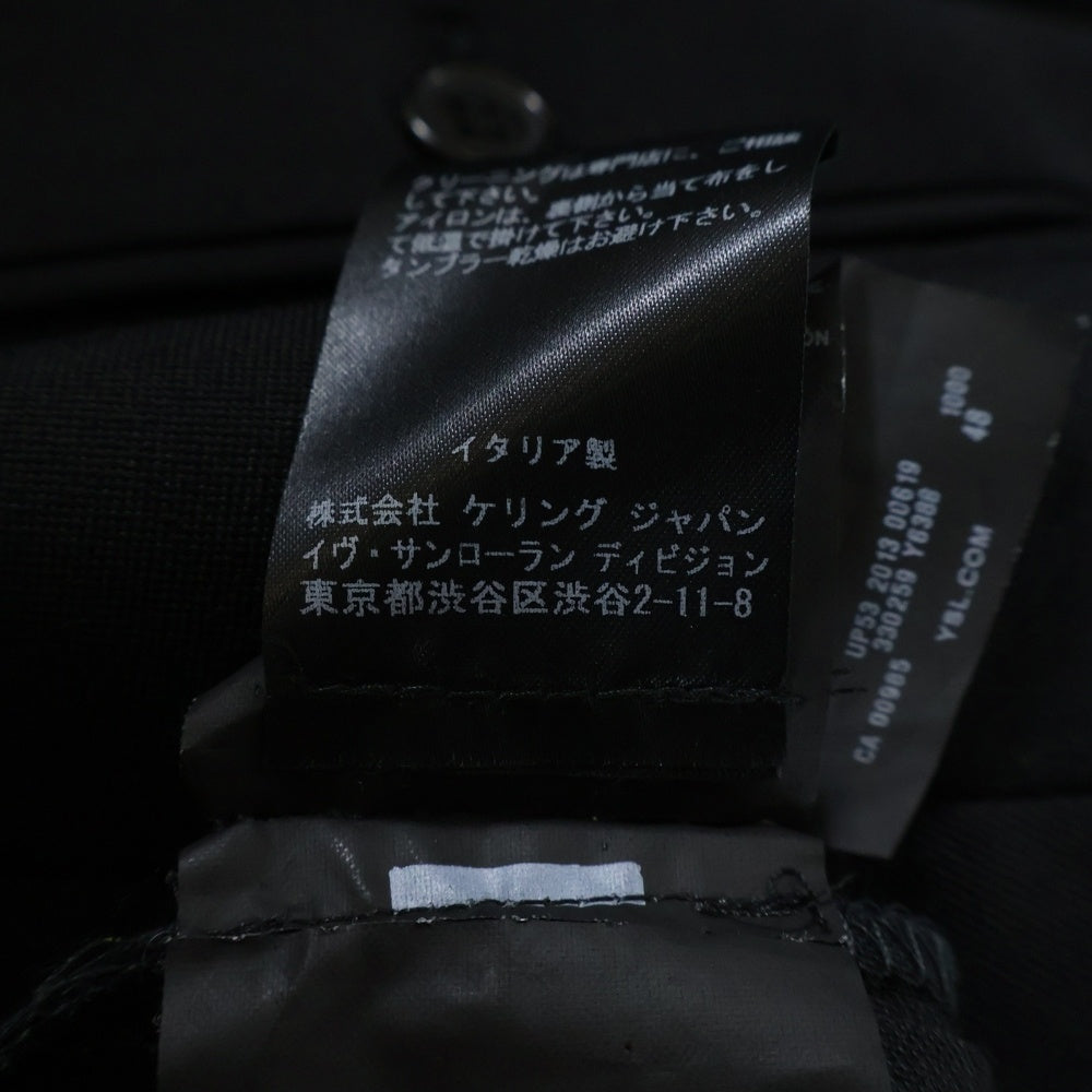 SAINT LAURENT PARIS(サンローランパリ) 切り替えデザイン セットアップ テーラードジャケット スラックス トラウザーズパンツ ブラック