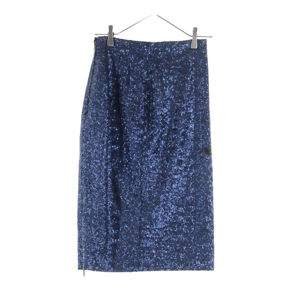 MSGM(エムエスジーエム) スパンコールデザイン ミディアム丈 タイトスカート 1941MDDD06 ネイビー レディース