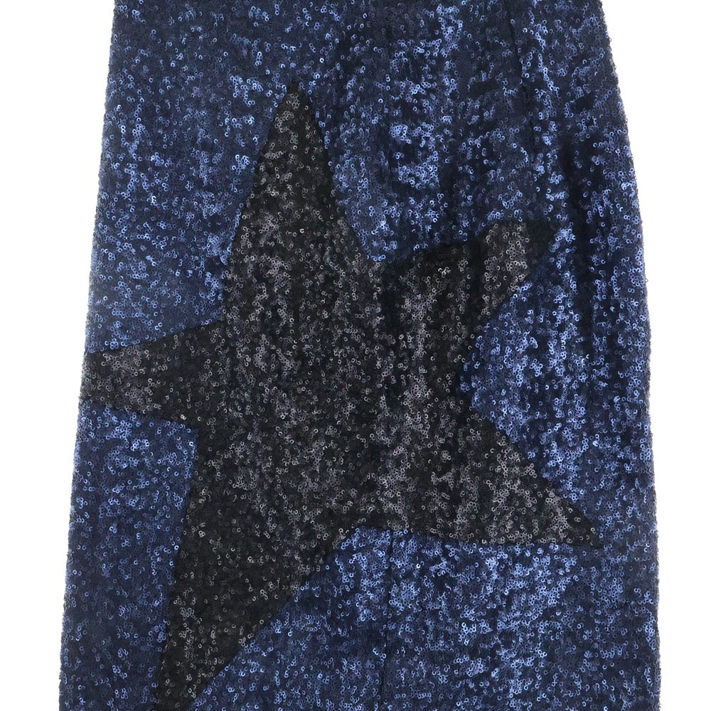 MSGM(エムエスジーエム) スパンコールデザイン ミディアム丈 タイトスカート 1941MDDD06 ネイビー レディース