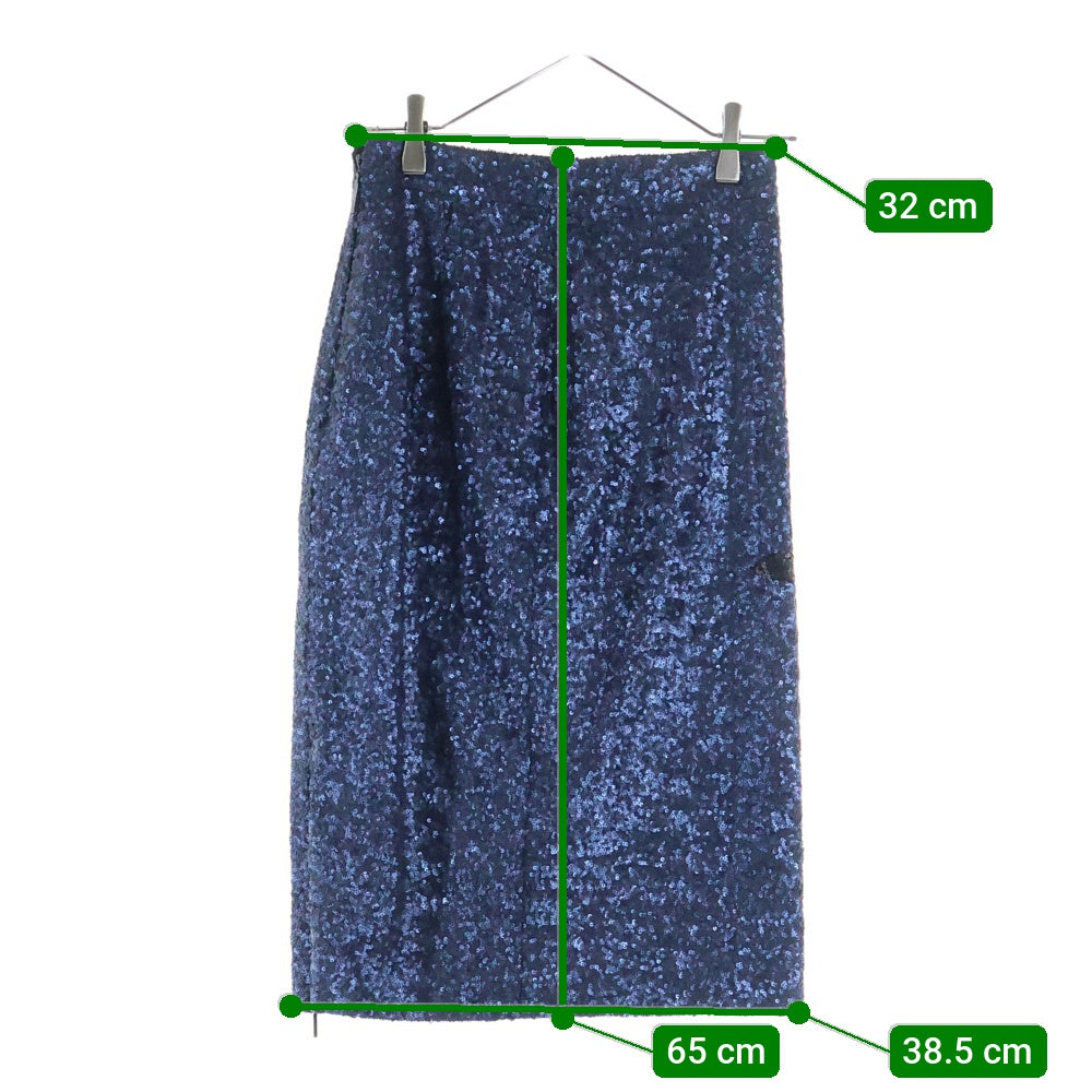 MSGM(エムエスジーエム) スパンコールデザイン ミディアム丈 タイトスカート 1941MDDD06 ネイビー レディース