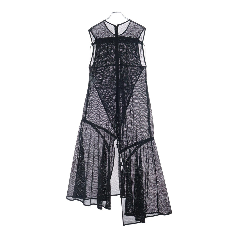 UN3D.(アンスリード) メッシュデザイン ノースリーブ ワンピース ドレス 522130400201 ブラック レディース