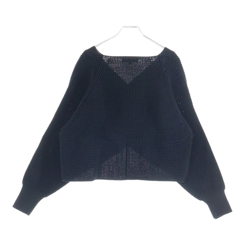 UN3D.(アンスリード) クロスデザイン ショートニット クロップド セーター 522222601501 ブラック レディース