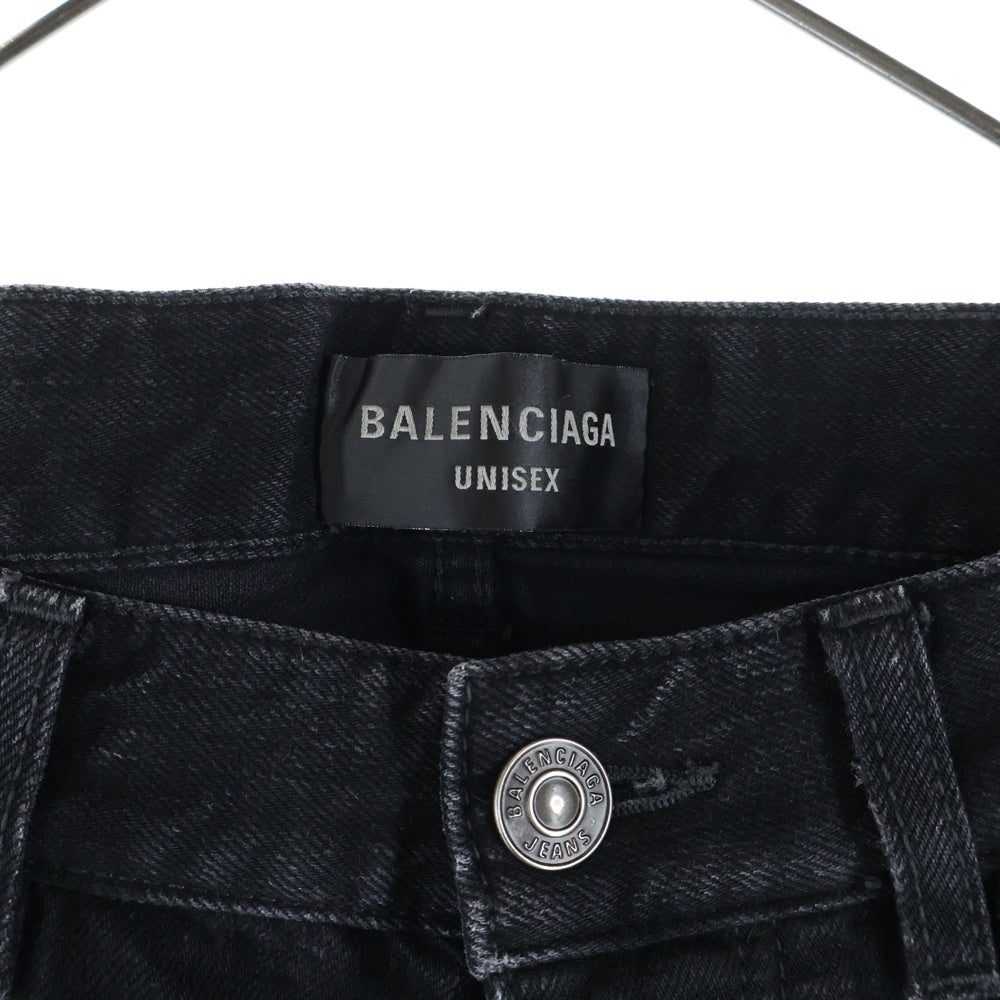 BALENCIAGA(バレンシアガ) 24AW Cut Up Baggy Denim Pants カットアップ ダメージ加工バギーデニムパンツ 805094 TRW93 ブラック/インディゴ