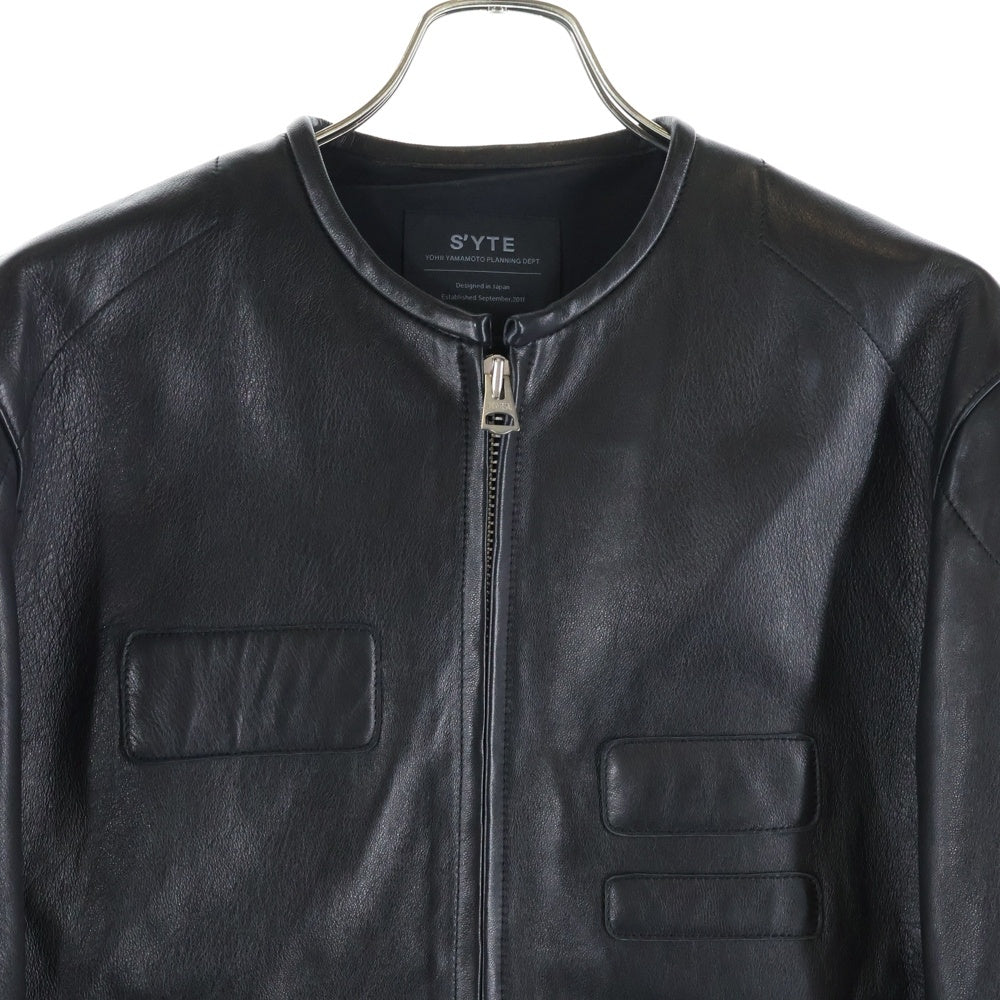 s'yte(サイト) SEMI-VEGETABLE TANNED SHEEP LEATHER COLLARLESS
