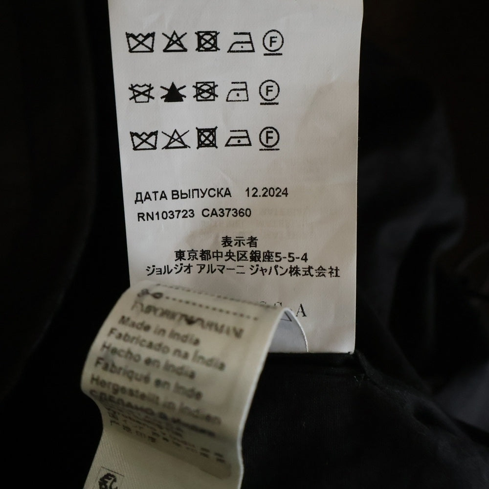 EMPORIO ARMANI(エンポリオアルマーニ) ナッパラムスキン ジップアップブルゾン レザージャケット ブラック EM003536