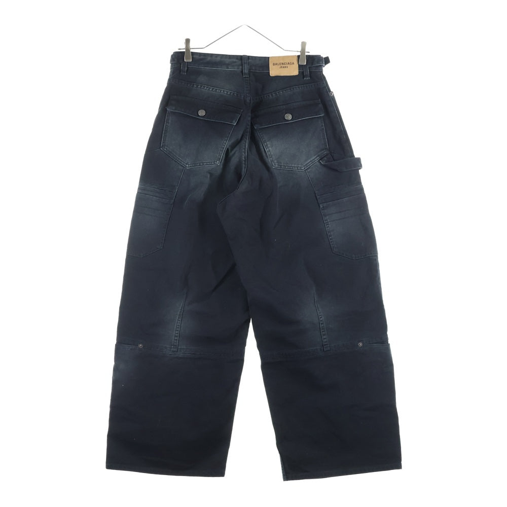 BALENCIAGA(バレンシアガ) 23AW ソフトレフトハンド ワイドカーゴデニムパンツ ブラック 767971 TNW11