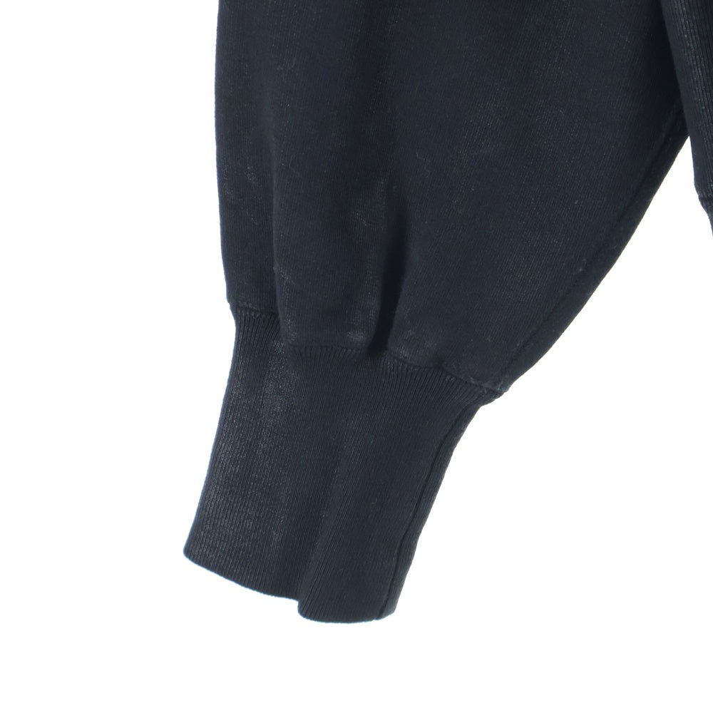 Innocence NYC(イノセンス) Waxed Oil Sweat Hoodie ワックスドオイルスウェットフーディー ロゴ刺繍コーティング加工スウェットパーカー ブラック