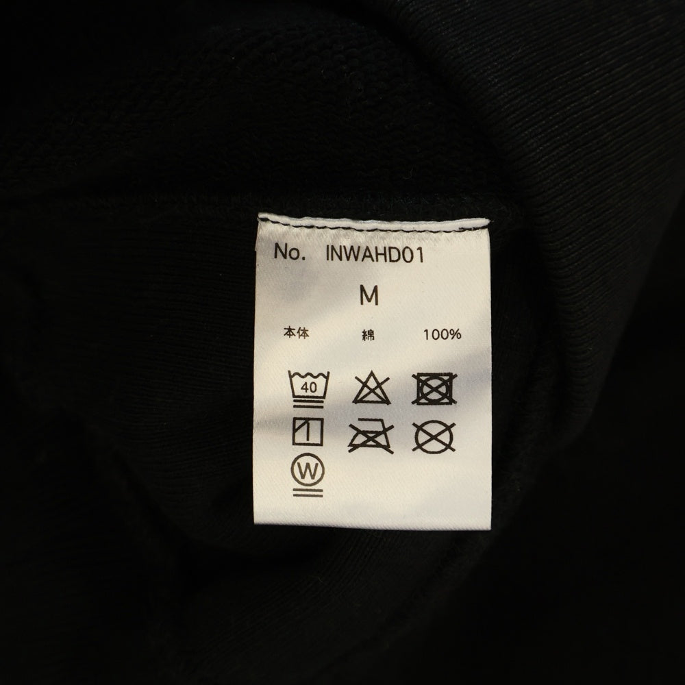 Innocence NYC(イノセンス) Waxed Oil Sweat Hoodie ワックスドオイルスウェットフーディー ロゴ刺繍コーティング加工スウェットパーカー ブラック