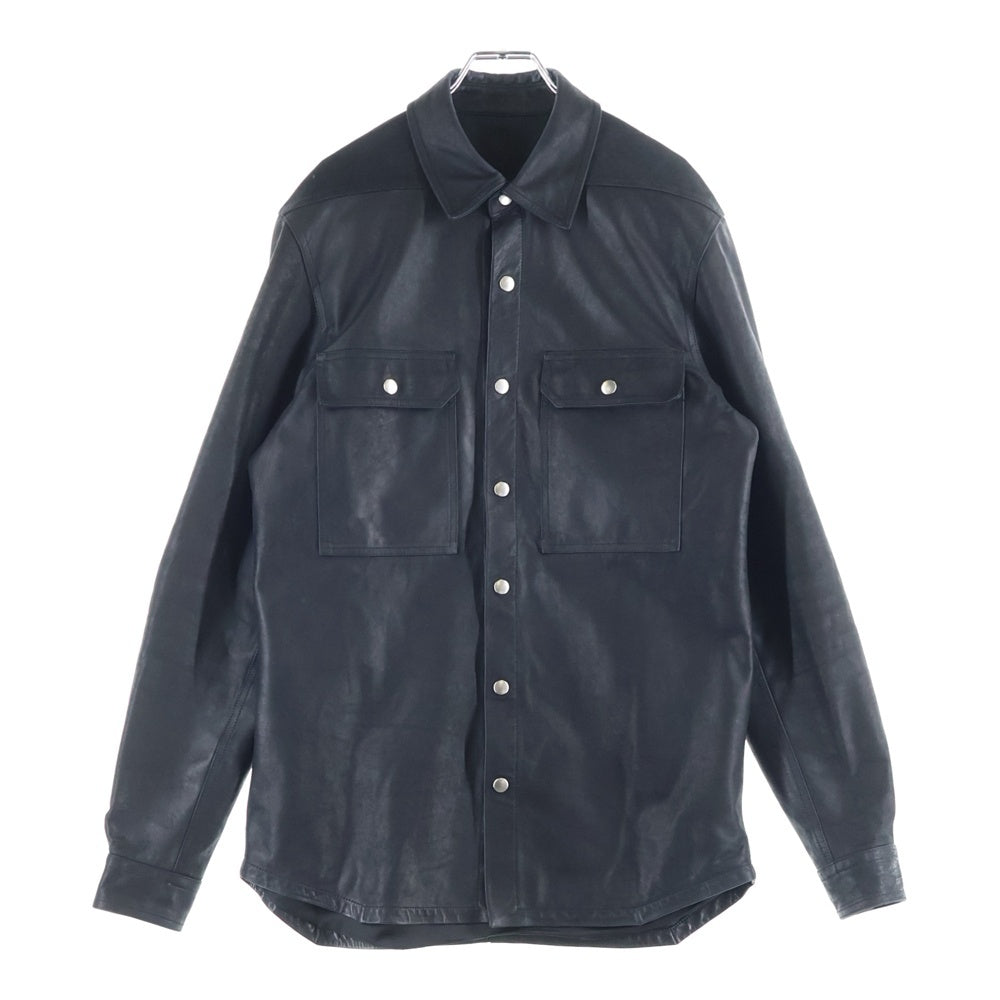Rick Owens(リックオウエンス) 24AW OUTER SHIRT レザー アウター シャツ ジャケット ブラック RU02D6729-LSA