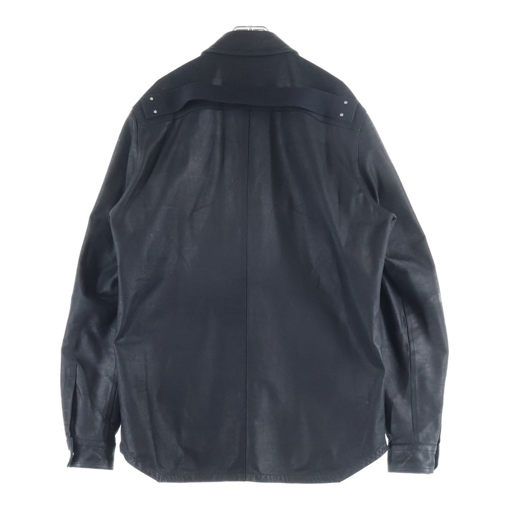 Rick Owens(リックオウエンス) 24AW OUTER SHIRT レザー アウター シャツ ジャケット ブラック RU02D6729-LSA