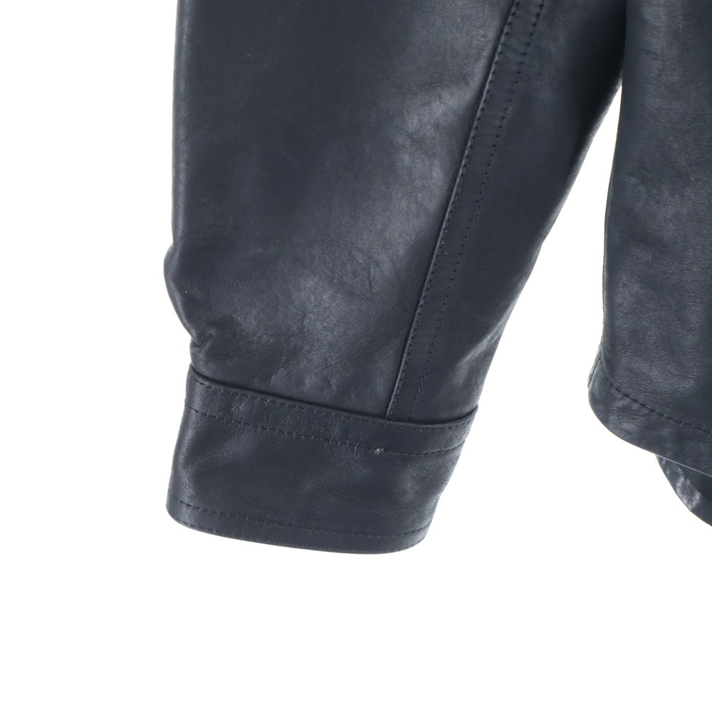 Rick Owens(リックオウエンス) 24AW OUTER SHIRT レザー アウター シャツ ジャケット ブラック RU02D6729-LSA