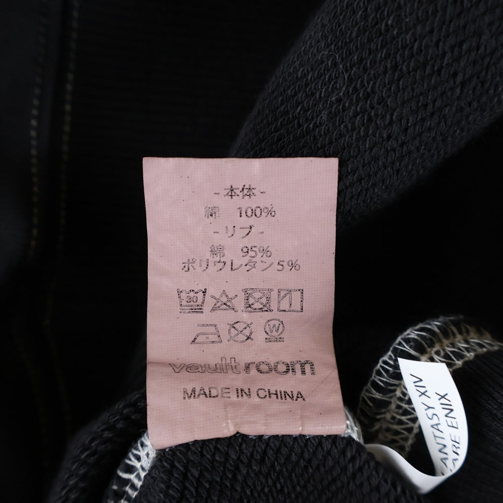 VAULTROOM(ボルトルーム) FF14 KRILE & Y SHTOLA アニメ刺繍 プルオーバー パーカー スウェット ブラック