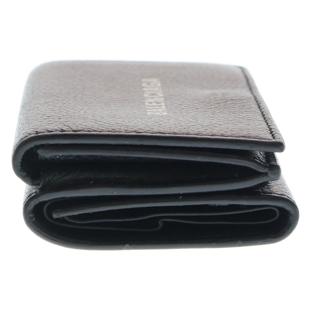 BALENCIAGA(バレンシアガ) ロゴプリント レザー ミニ三つ折り財布