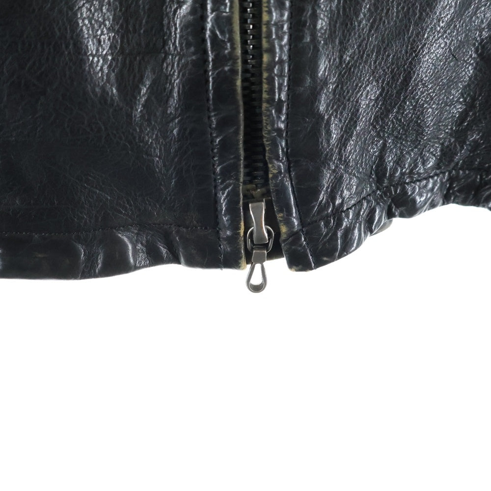 ATTACHMENT(アタッチメント) カウレザー ダブルライダースジャケット ブラック