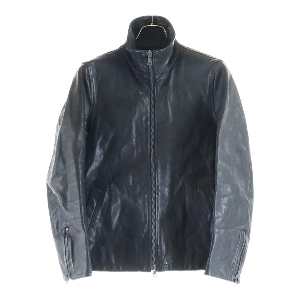 ISAMU KATAYAMA BACKLASH(イサムカタヤマバックラッシュ) ジップアップ キャメルレザー らくだ革 シングルライダースジャケット ブラック