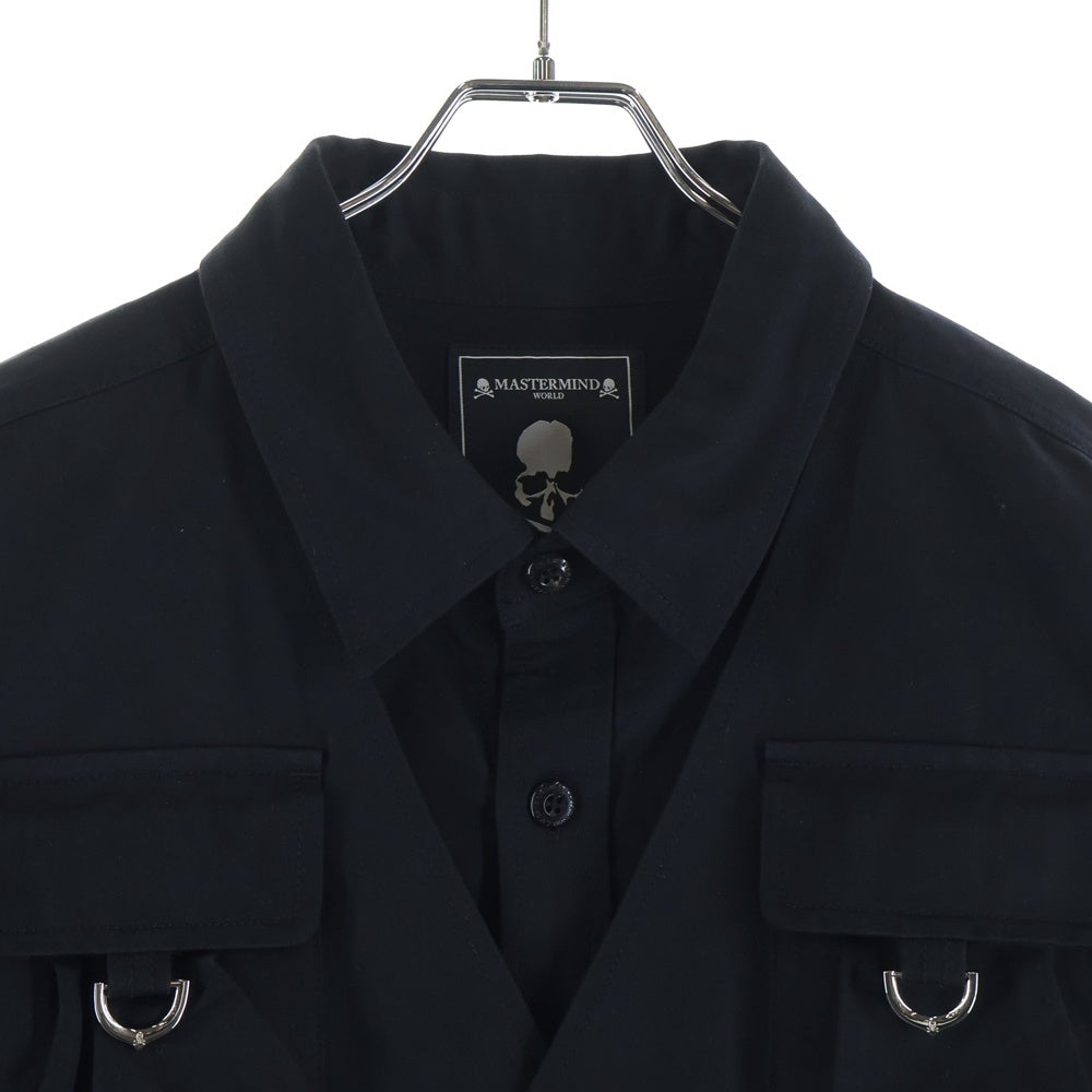 mastermind JAPAN(マスターマインドジャパン) レイヤード オーバーシャツ マルチポケット ブラック MW23S11-SH003