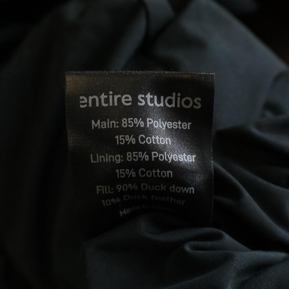 entire studios(エンタイア スタジオ) ジップアップ フーデット ダウンジャケット ブラック ES2034 PO019