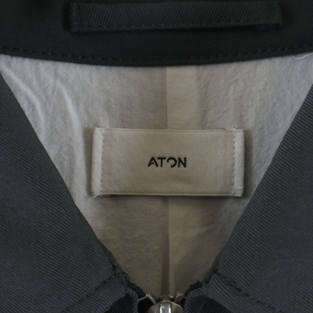 ATON(エイトン) Back Satin Harrington Jacket シップアップ ハリントン ジャケット アウター グレー