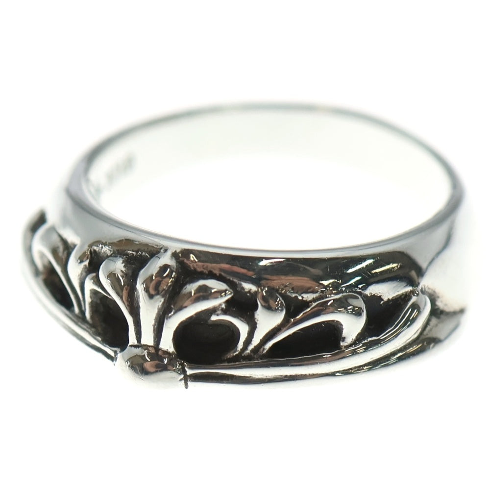 CHROME HEARTS(クロムハーツ) HALF CLSC FLRL CRS ハーフ クラッシック フローラル クロス リング 指輪 シルバー ※ギャラ付き