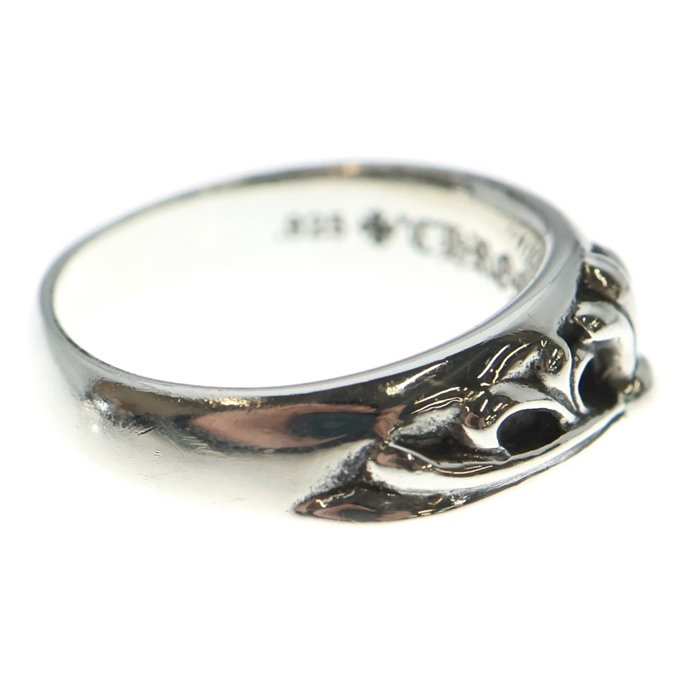 CHROME HEARTS(クロムハーツ) HALF CLSC FLRL CRS ハーフ クラッシック フローラル クロス リング 指輪 シルバー ※ギャラ付き