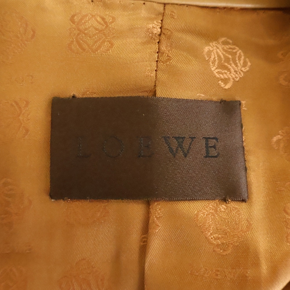 LOEWE(ロエベ) ラムレザー ロングコート キャメル レディース