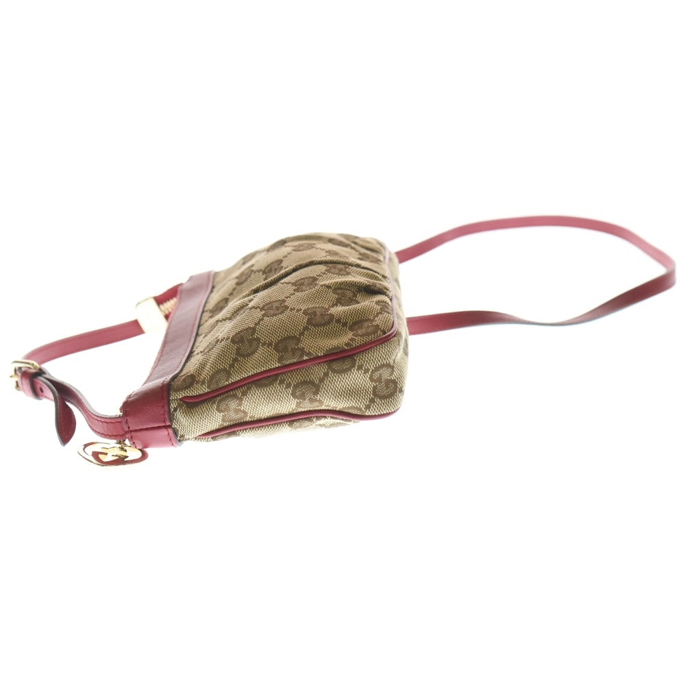 GUCCI(グッチ) GGキャンバス レザー ミニショルダーバッグ ポーチ