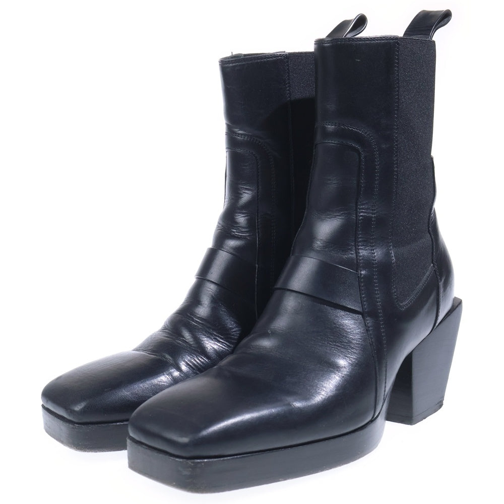 Rick Owens(リックオウエンス) 23AW LUXOR HEELED SLIVER ヒールドスリバー スクエアトゥチェルシーブーツ ブラック RU02C7820 LGE