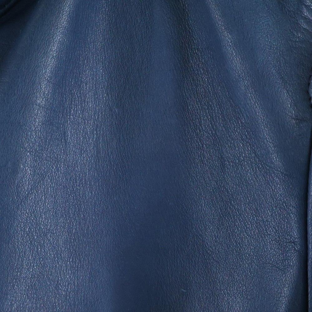 LOUNGE LIZARD(ラウンジリザード) ラムレザー ジップアップ ダブルライダースジャケット ブルー