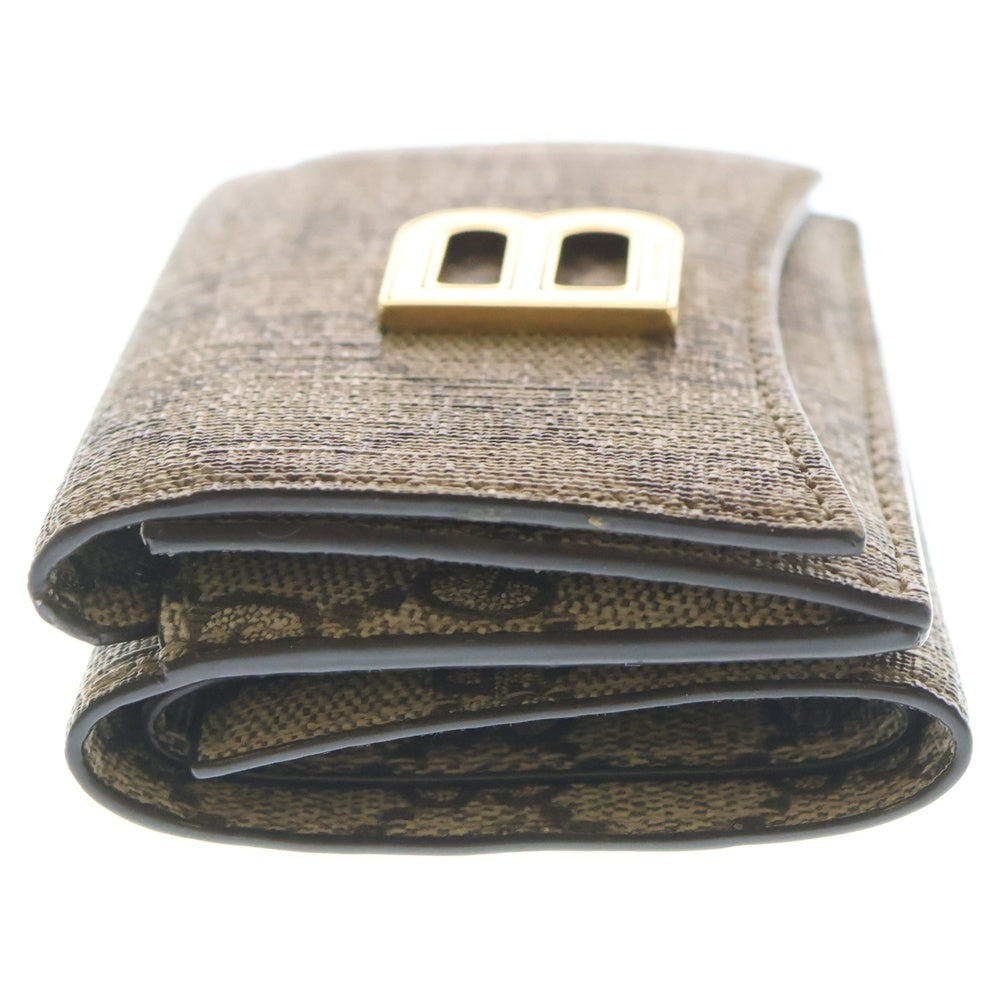 GUCCI(グッチ) ×BALENCIAGA バレンシアガ ザハッカー GGスプリーム三つ折り財布 ベージュ 681700 レディース