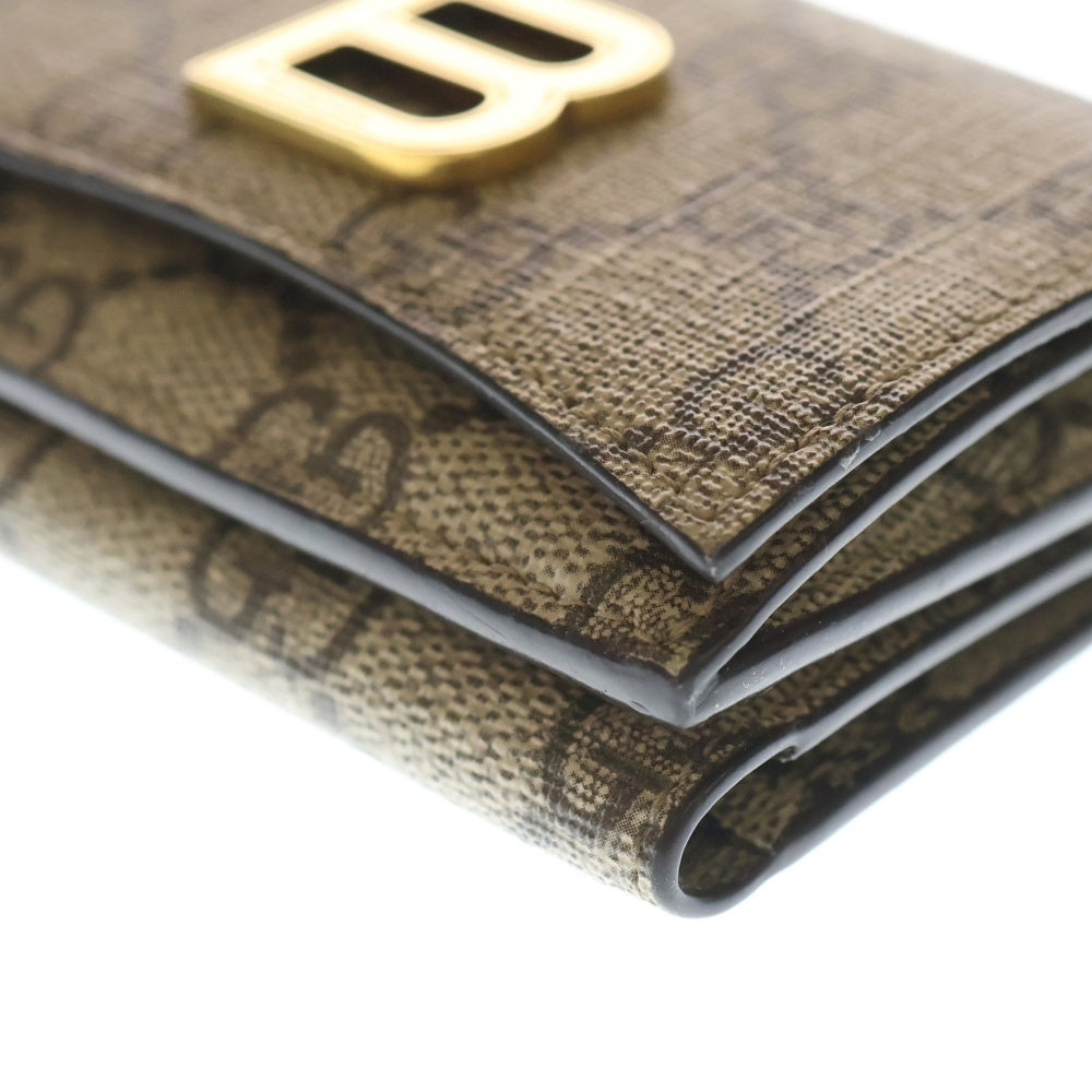 GUCCI(グッチ) ×BALENCIAGA バレンシアガ ザハッカー GGスプリーム三つ折り財布 ベージュ 681700 レディース