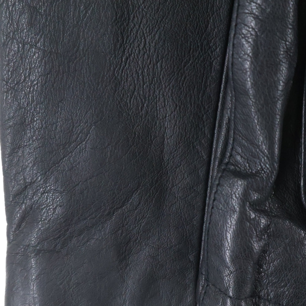 VANQUISH(ヴァンキッシュ) カウレザー ジップアップ ミリタリーレザージャケット ブラック