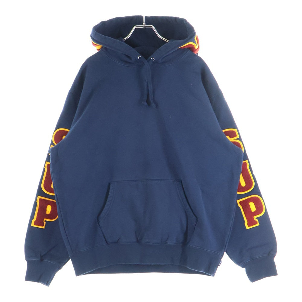 SUPREME(シュプリーム) 22SS Team Chenille Hooded Sweatshirt スウェットパーカー ネイビー