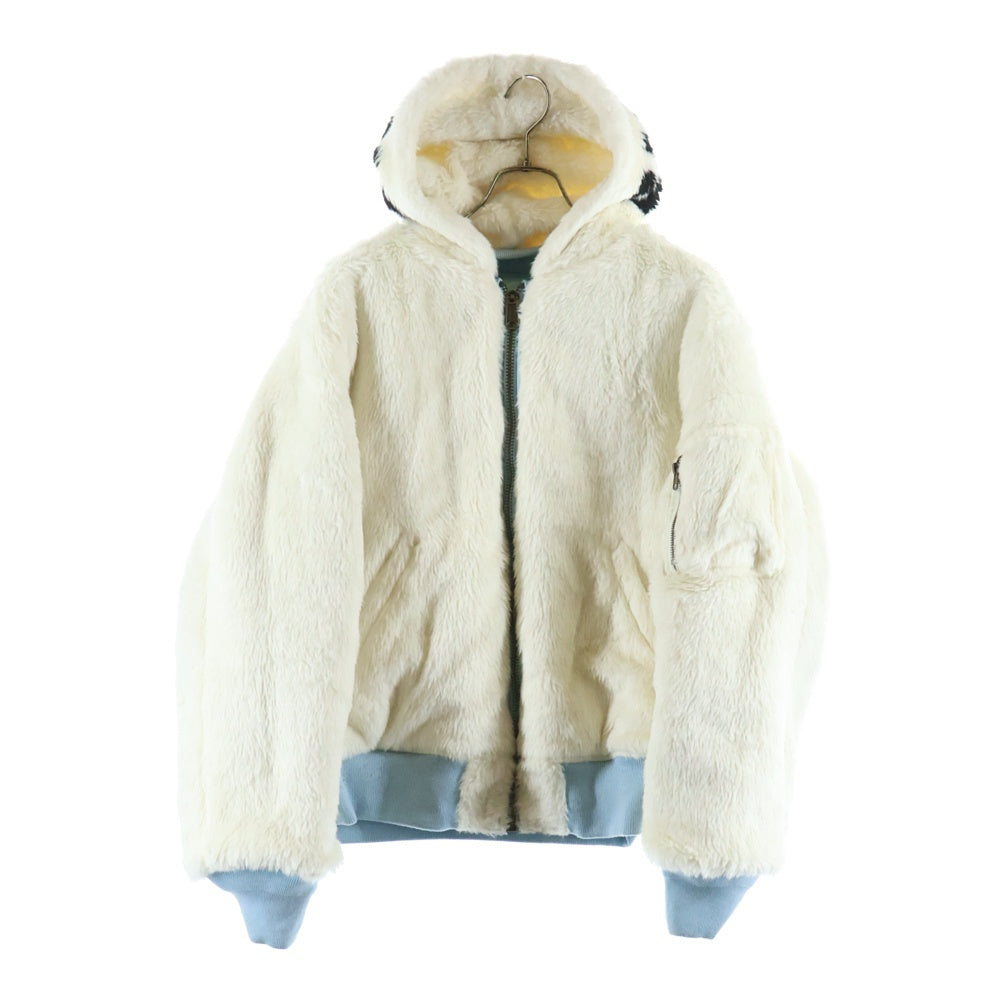 SUPREME(シュプリーム) 22AW Faux Fur Reversible MA-1 リバーシブル フード付きブルゾン ジャケット ブルー