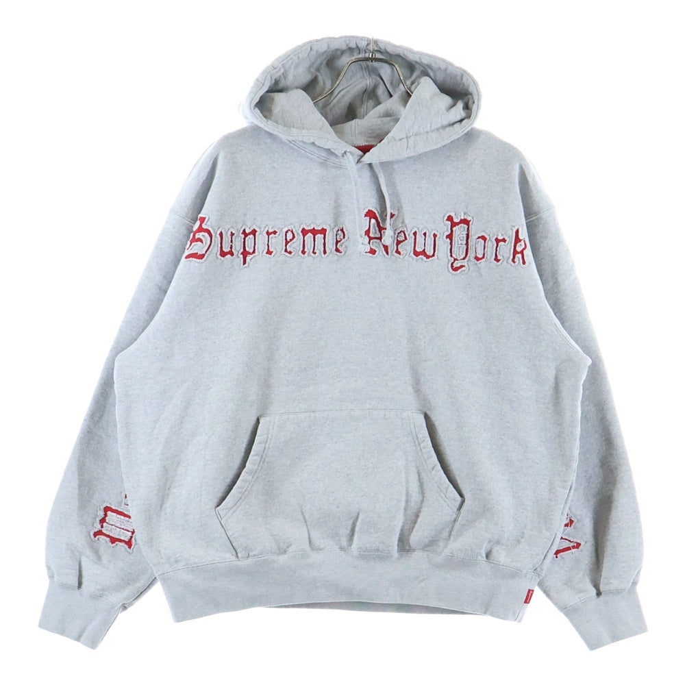 SUPREME(シュプリーム) Contrast Cutout Hooded Sweatshirt プルオーバー スウェットパーカー グレー