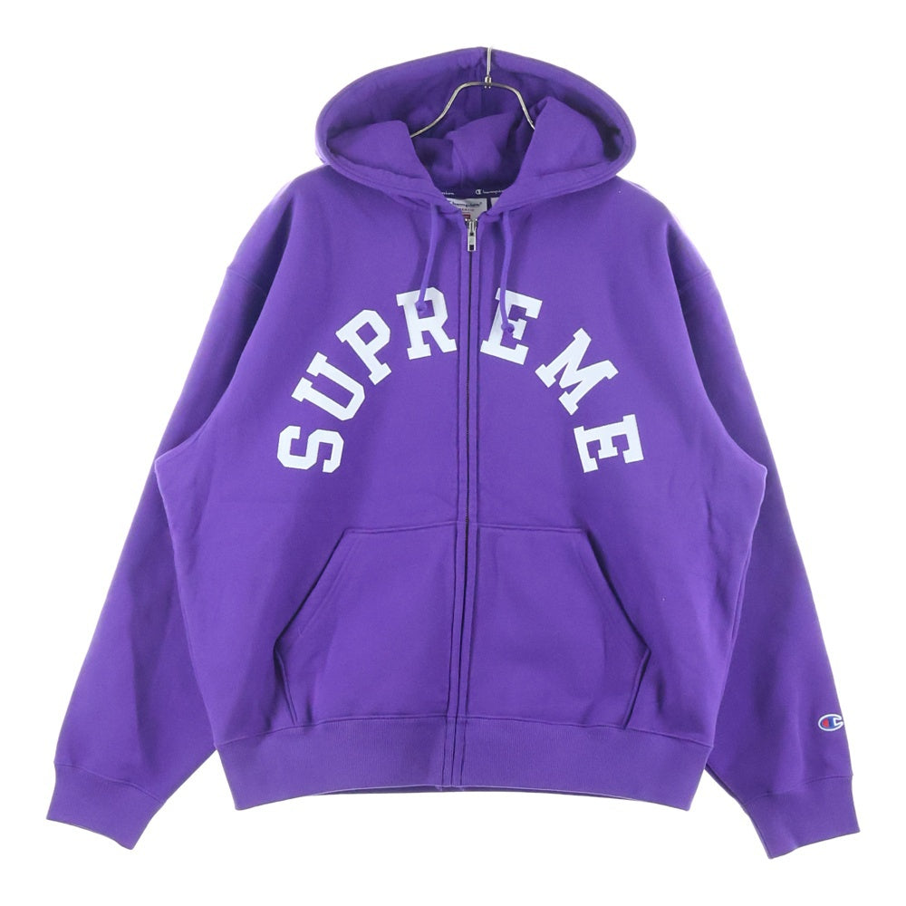 SUPREME(シュプリーム) 24SS ×Champion Zip Up Hooded Sweatshirt チャンピオン ジップアップ スウェットパーカー パープル