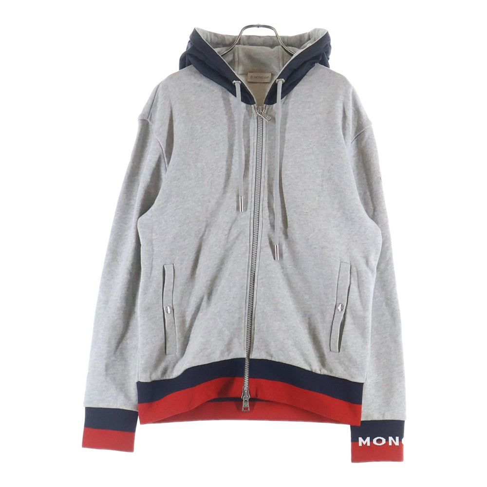 MONCLER(モンクレール) 19SS MAGLIA CARDIGAN ナイロン切替スウェットパーカー グレー E10918424800