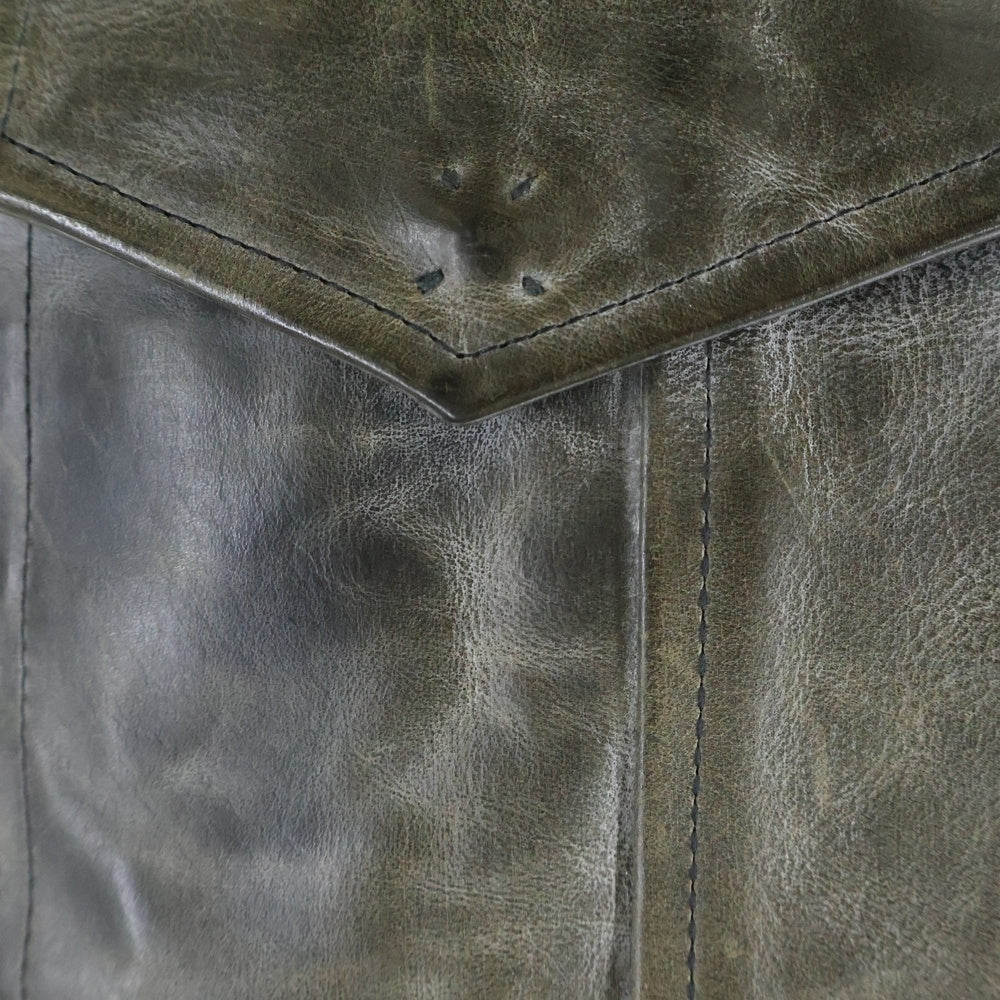 ISAMU KATAYAMA BACKLASH(イサムカタヤマバックラッシュ) カウレザー ミリタリーレザージャケット グレー