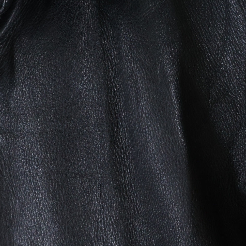 jun hashimoto(ジュンハシモト) カウレザー ジップアップレザートラッカージャケット ブラック