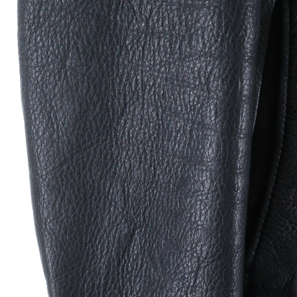 jun hashimoto(ジュンハシモト) カウレザー ジップアップレザートラッカージャケット ブラック