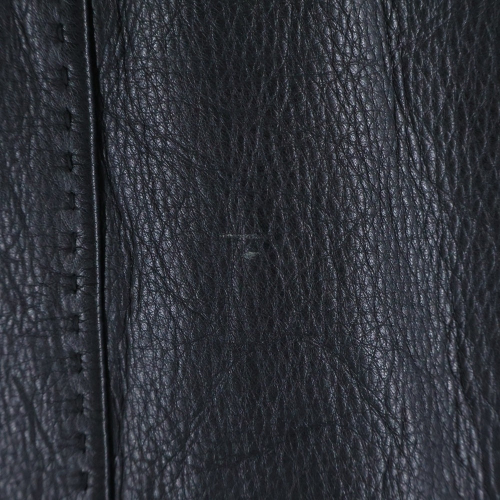 jun hashimoto(ジュンハシモト) カウレザー ジップアップレザートラッカージャケット ブラック