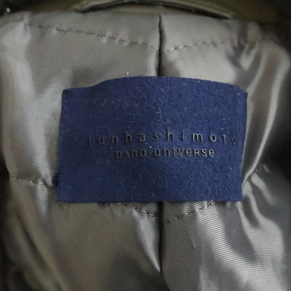 jun hashimoto(ジュンハシモト) NANO UNIVERSE 別注 THERMO LITE ラムレザー ラビットファー ジップアップ フライトレザージャケット グレー