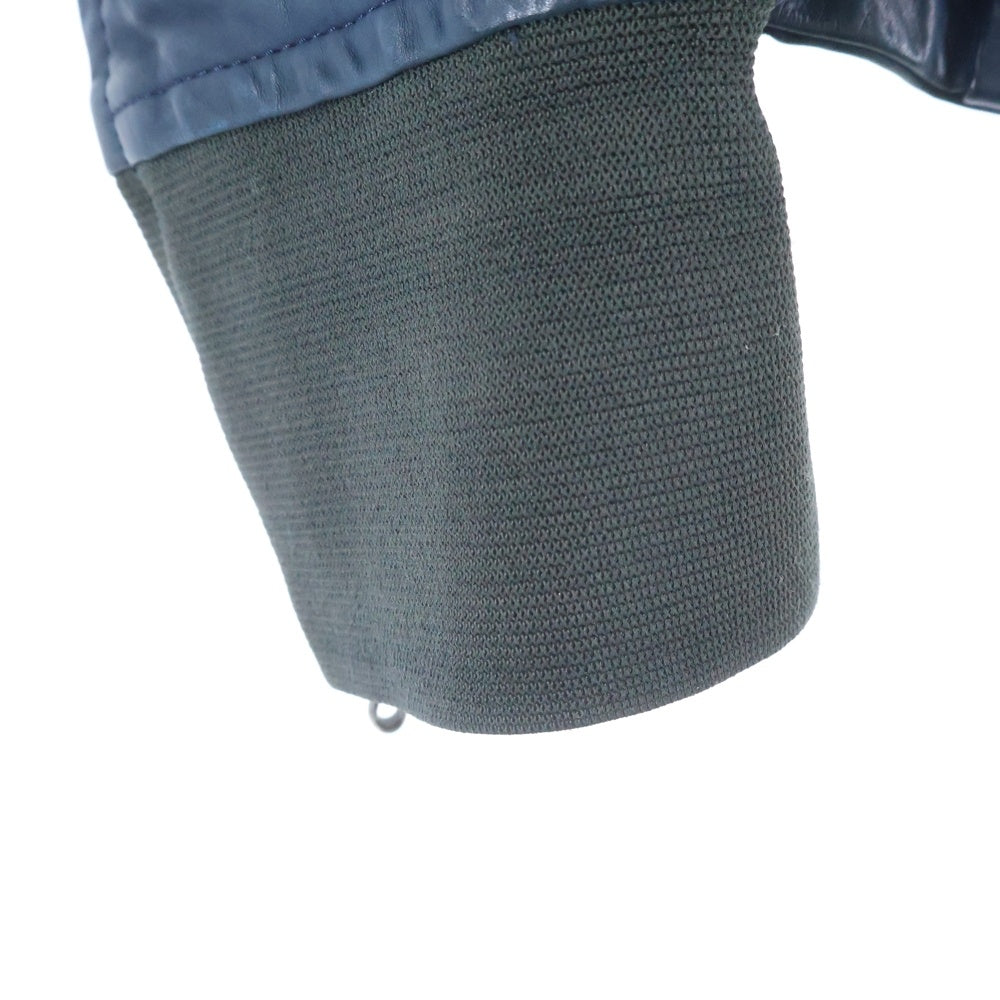 ATTACHMENT(アタッチメント) カーフレザー ジップアップレザージャケット ブルー