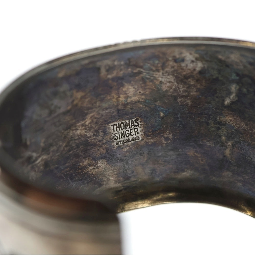 INDIAN JEWELRY(インディアンジュエリー) THOMAS SINGER NAVAJO SILVER CUFF BRACELET ナバホ トーマス シンガー カフ ブレスレット シルバー