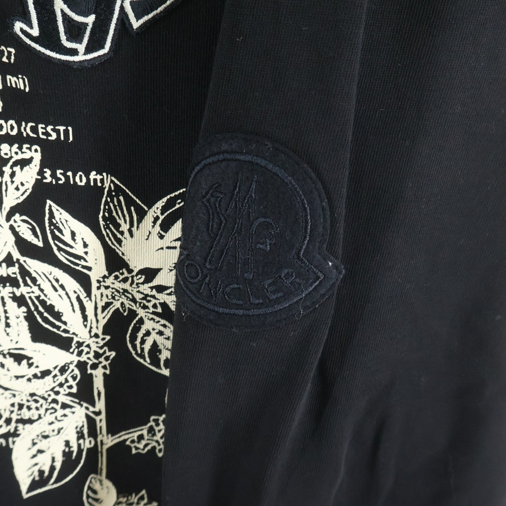 MONCLER GENIUS(モンクレール ジーニアス) 21SS ロゴパッチ付き フロントプリント 長袖Tシャツ ブラック G10928D70710