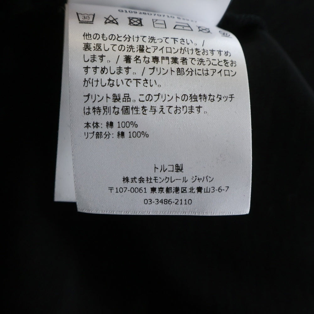 MONCLER GENIUS(モンクレール ジーニアス) 21SS ロゴパッチ付き フロントプリント 長袖Tシャツ ブラック G10928D70710